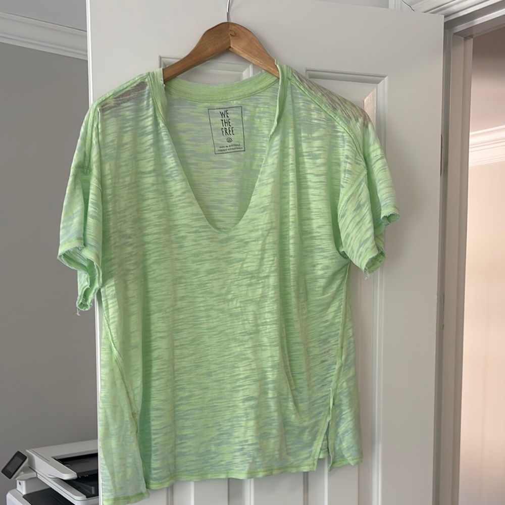 Bright/light Green V-Neck T-Shirt